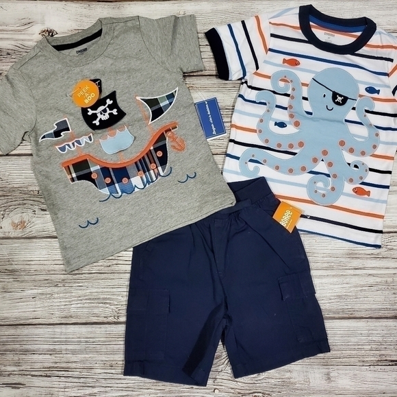 Gymboree Pirate Outfit Pirate Ship Pirate Octopus NWT - Picture 2 of 6